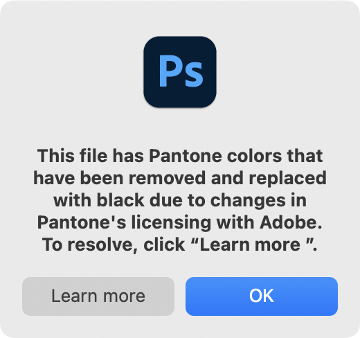 Adobe's black-out popup message