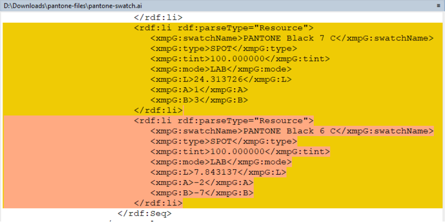 Screenshot of Swatches